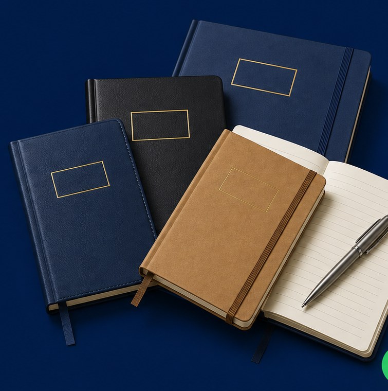 Koleksi buku agenda dan notebook custom logo Melia Optimus